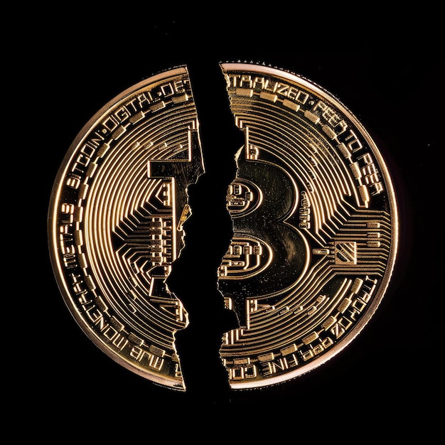 Bitcoin se fissure à la moitié généré par l'IA Image