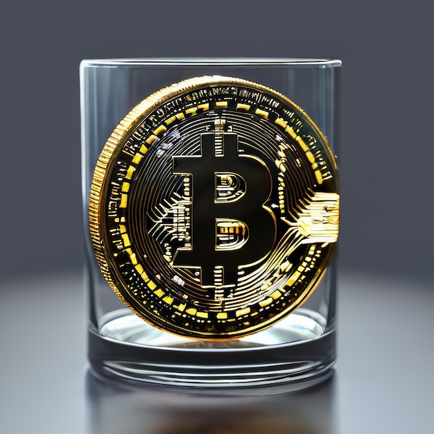 Le bitcoin sur le verre