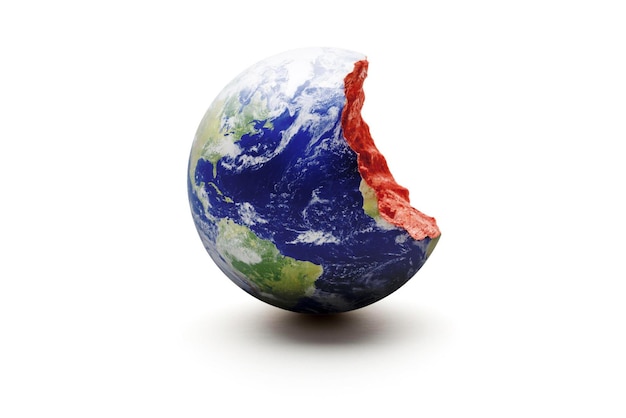 Bitten Earth World globe Exploitation Environnement Concept