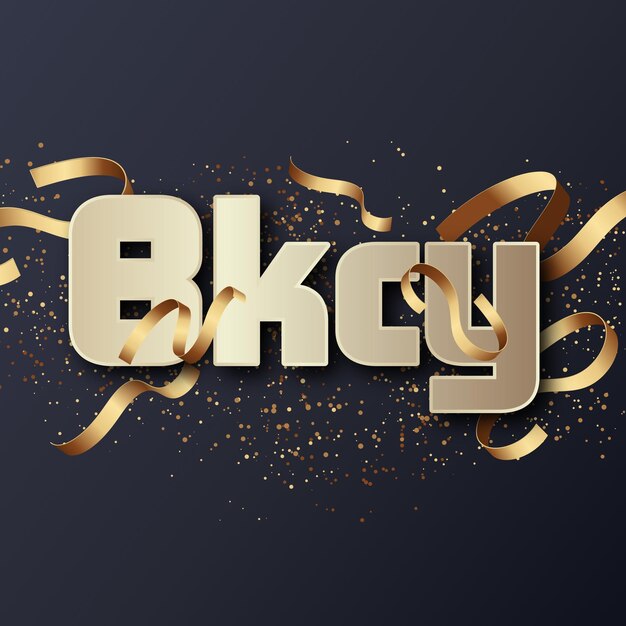 Bkcy Effet de texte Gold JPG carte de fond attrayante confettis photo