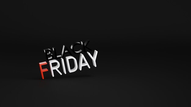 Photo black friday sale sign text big banner discount 3d render illustration pour la publicité