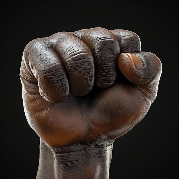 Photo black power fist arrière-plan isolé