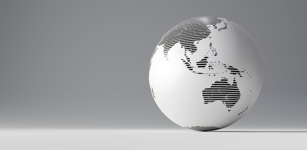 Blanc 3d sphère terre monde carte fond rendu 3d