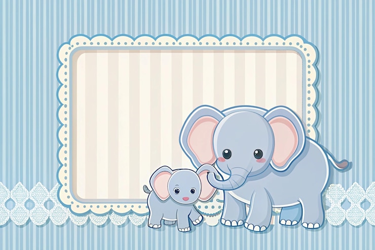 Photo un blanc encadré avec deux éléphants