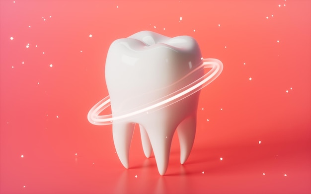 Blanchiment des dents et des dents propres concept de santé des dents rendu 3d