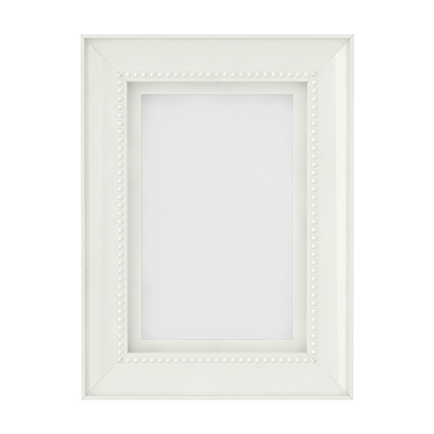 Blank Mock Up Cadre blanc pour les photographies sur fond blanc. Rendu 3D