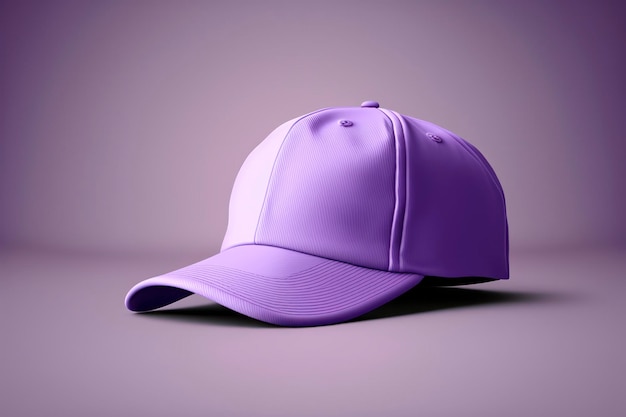 'Blank violet cap mockup fond neutre photo publicitaire photo ultra réaliste