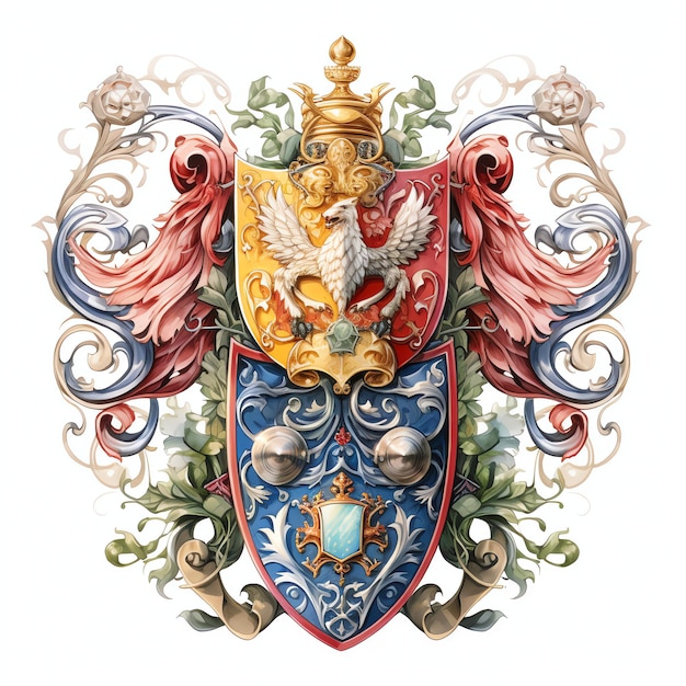 Le blason est une fantaisie d'aquarelle médiévale.