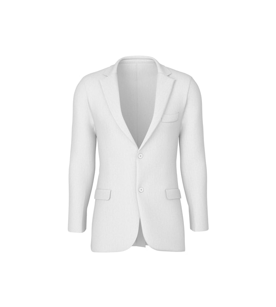 Blazer blanc avec revers entaillé et fermeture à deux boutons