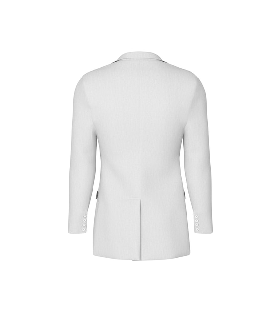 Blazer blanc avec revers entaillé et fermeture à deux boutons