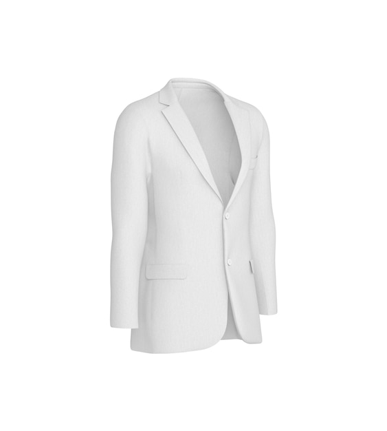 Blazer blanc avec revers entaillé et fermeture à deux boutons