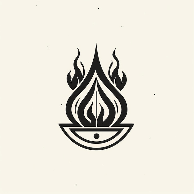 Photo blazing success un logo vectoriel minimaliste avec un feu de camp et un signe dollar parfait pour l'impression