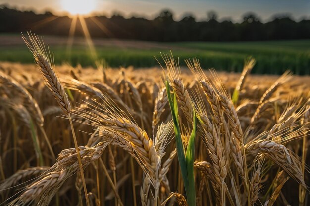 Le blé nouvellement cultivé dans un champ