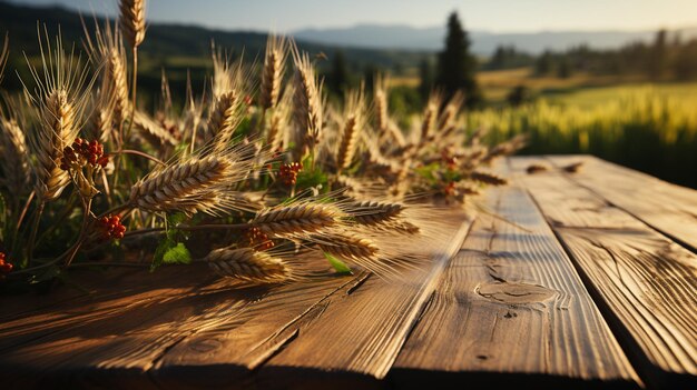 Photo blés sur la table generative ai