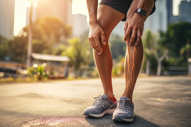 Blessures douleur à la cheville après l'entraînement courir faire de l'exercice dans le gymnase je ressens beaucoup de douleur soins de santé