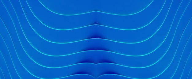 Bleu azur abstrait lignes courbes artistiques de la pile de conteneurs