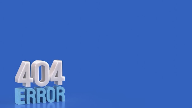 Le bleu d'erreur 404 pour le concept de technologie 3D Rendering