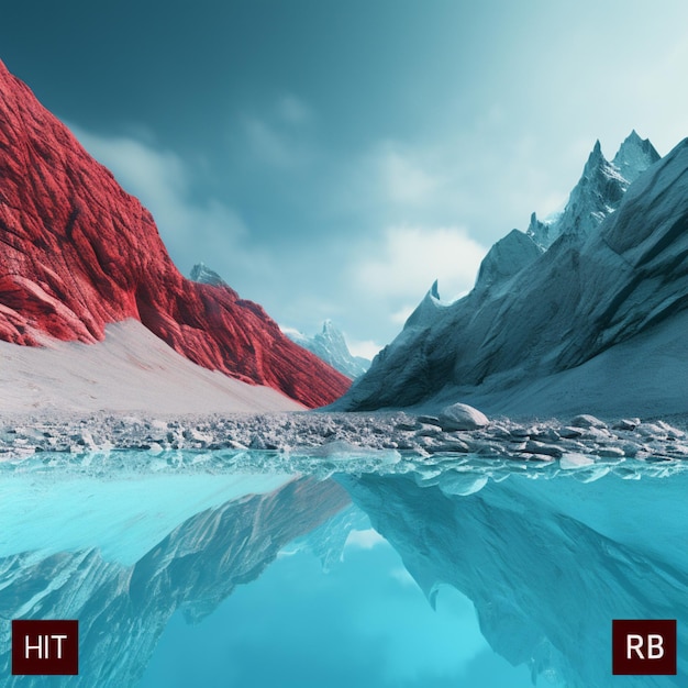 Bleu menthe contre rouge rubis de haute qualité ultra hd 8k hdr