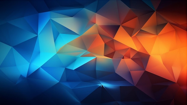 Bleu orange Gradient Digital Polygons Generative ai