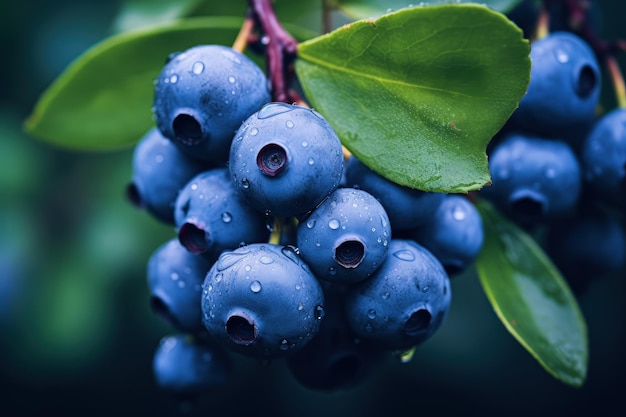 Bleuets sur plantation d'arbres