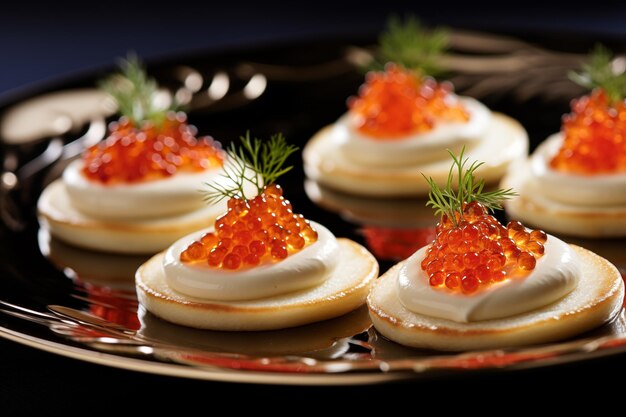 Blini Bliss avec une couverture de caviar