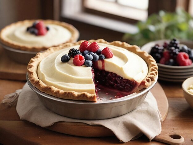 Bliss de la boulangerie Faire des garnitures de tarte avec des ingrédients frais de la ferme