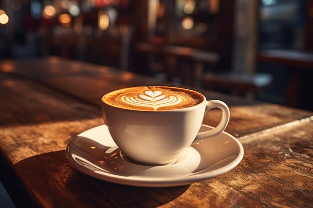 Bliss du matin cafetière confortable avec une lumière douce créant une atmosphère réconfortante