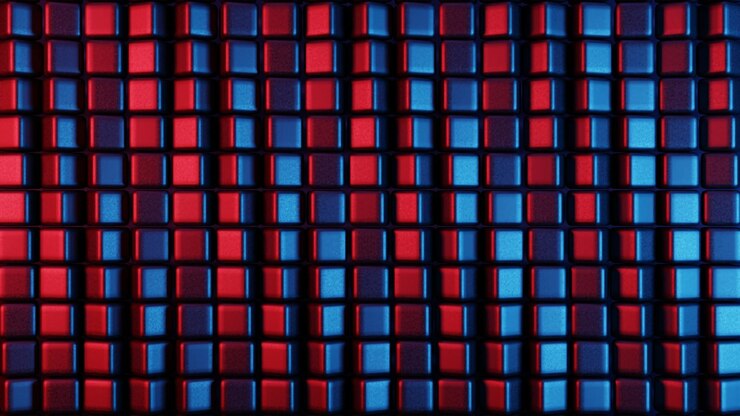 Photo blockchain simplifié représenté à travers des formes géométriques stylisées offrant un moderne et abstrait