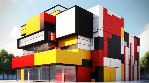 Blocs de bâtiments colorés IA générative AI générée