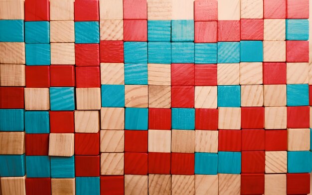 Blocs de bois colorés