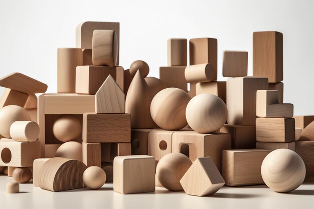 Blocs en bois de la maison de jouets