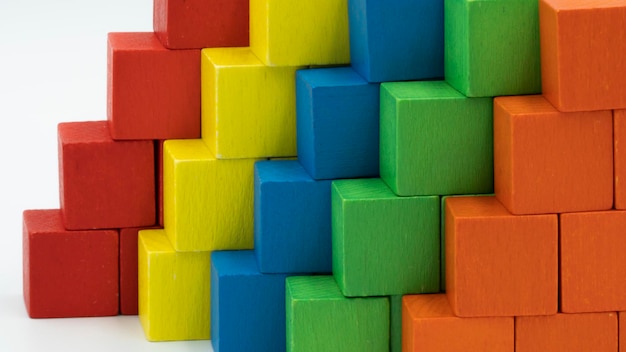 Blocs de construction en cubes de bois