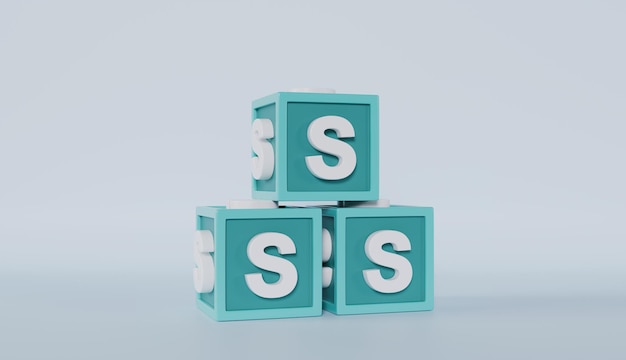 Blocs de lettres S polices 3D jouets pour enfants alphabet anglais