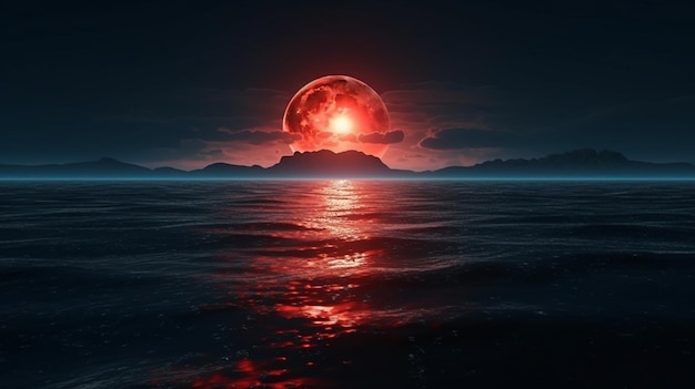 Bloody moon over the seagenerative ai