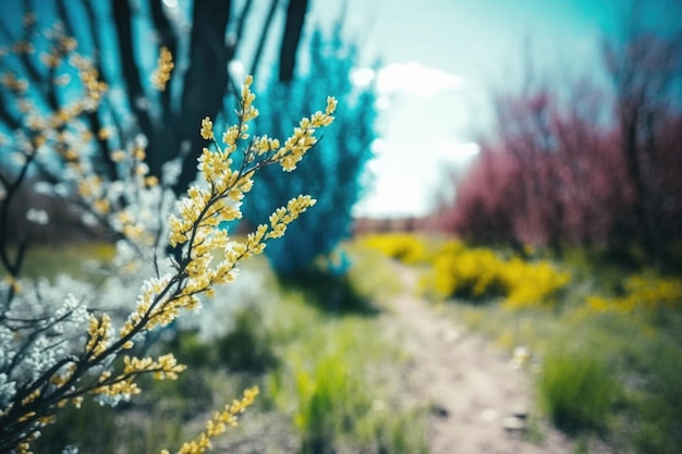 Bloom printemps fond naturel Illustration IA générative