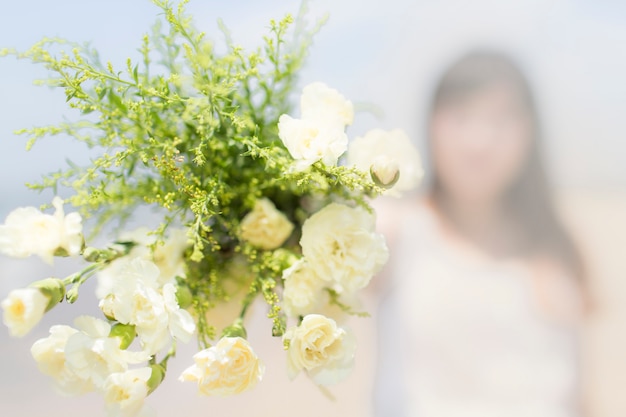 Blooming bouquet floue mariée fond