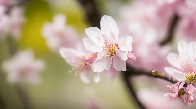 Blossom's Whisper Blur Fond naturel avec une branche de beauté épanouie