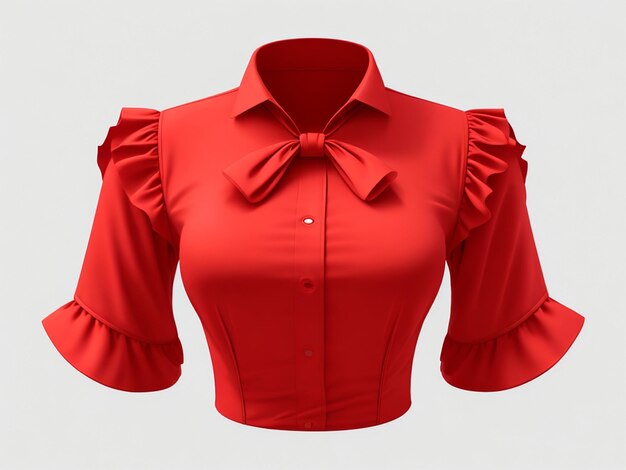 Photo blouse de dame de mode rouge blouse textile doux vecteur réaliste 3d