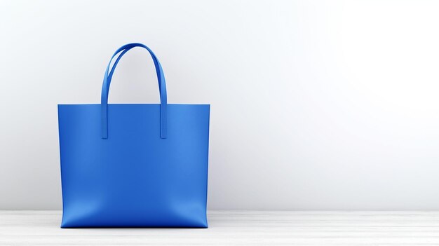 Blue Tote Bag isolé sur fond blanc avec un espace de copie pour la publicité