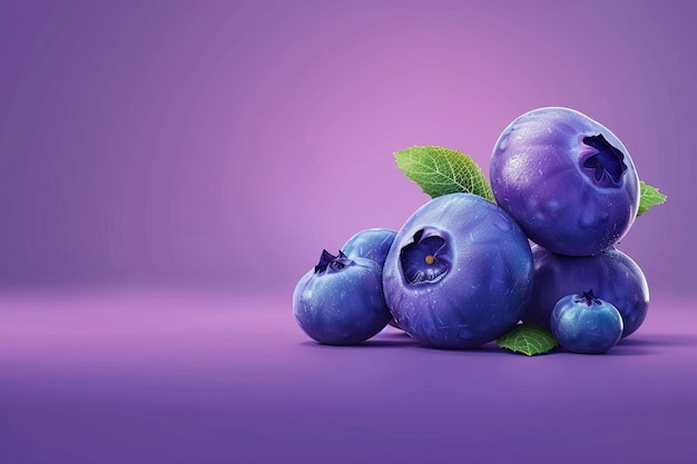 Photo blueberry d'un fond violet