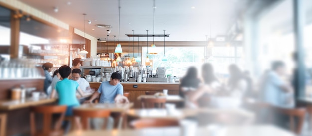 Blur café ou restaurant de café avec un fond d'image de lumière bokeh abstrait IA générative