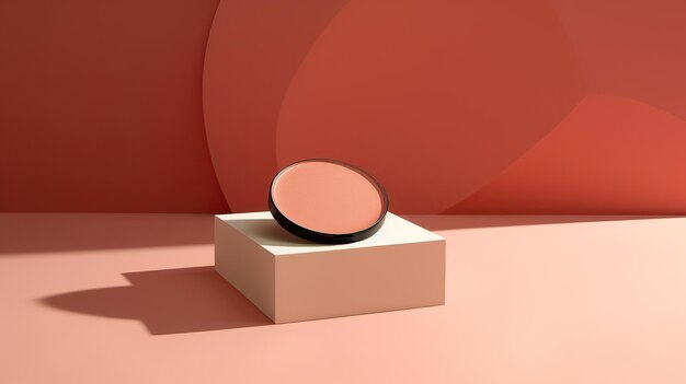 Blusher minimaliste photographie de produits cosmétiques modernes lumière du soleil douce et brillante IA générative