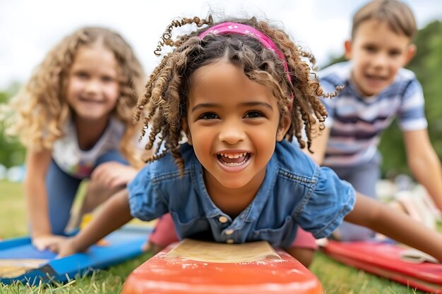 Board avec des enfants dans le parc