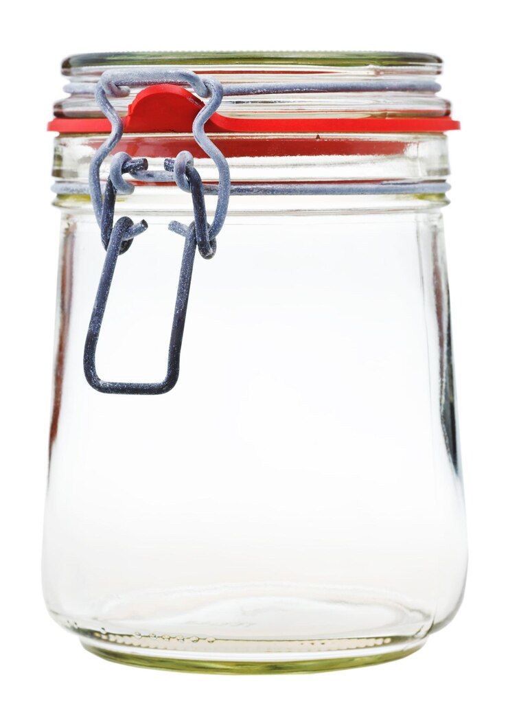 Photo bocal en verre swingtop bale fermé isolé sur blanc