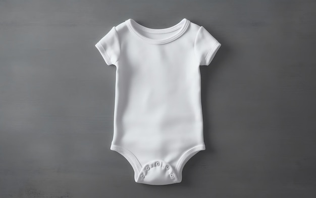 Un body blanc pour bébé avec le mot bébé dessus.