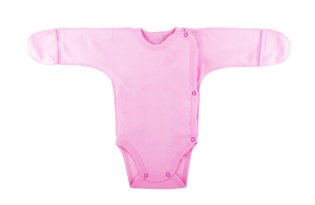 Body chemise bébé à manches courtes isolé sur fond blanc