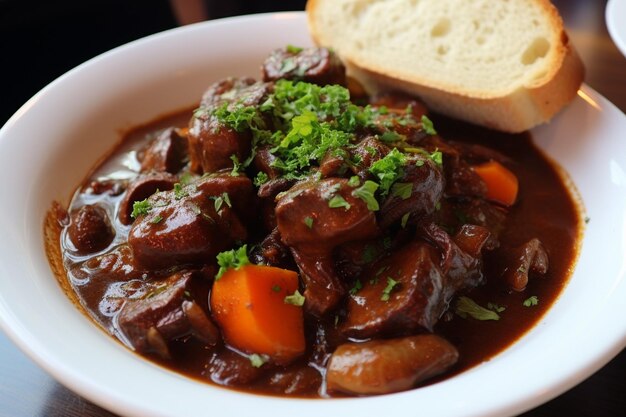 Photo le boeuf bourgignon est incroyable.