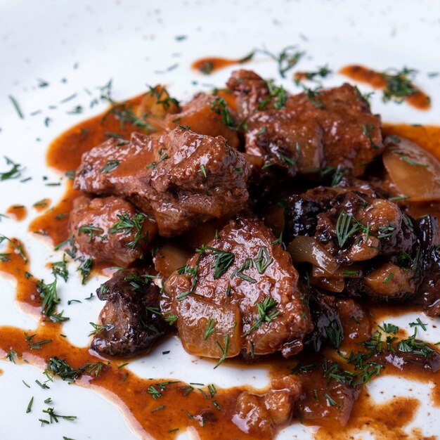 Boeuf braisé Ragoût de viande de boeuf braisé Gros plan