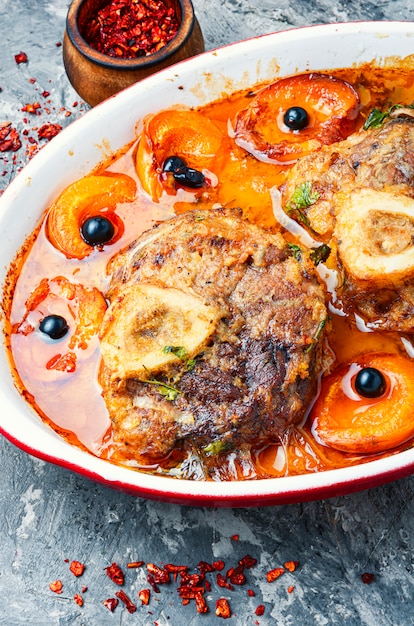 Bœuf Ossobuco à l'abricot