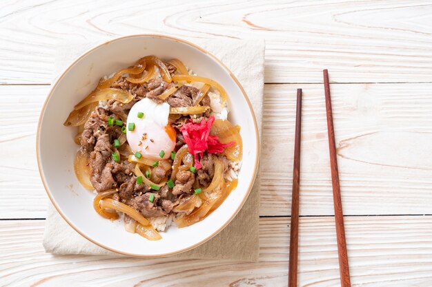 boeuf tranché sur riz garni (GYUU DON)